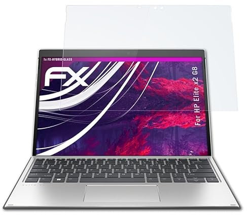 atFoliX Glasfolie kompatibel mit HP Elite x2 G8 Panzerfolie, 9H Hybrid-Glass FX Schutzpanzer Folie