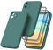 AK Funda para iPhone 11 con 2Piezas Protector de Pantalla Cristal Templado,Funda de Liquida Suave Silicona para iPhone 11 Carcasa Protectora Anti-Choque Case(Verde Oscuro)