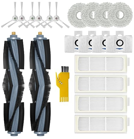 Laimaiou Zubehörset für ECOVACS DEEBOT T20 OMNI Staubsaugerroboter Ersatzteile 20 Packungen 2 Walzenbürsten, 4 Filter, 6 Seitenbürsten, 4 Mop-Tücher, 4 Staubbeutel