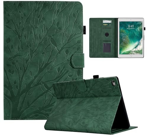 AsWant Funda Carcasa iPad 9.7 Pulgadas/iPad Air 1/ iPad Air 2 Ultradelgado Protectora con Función de Soporte/Almacenamiento para iPad 9.7 (Verde)