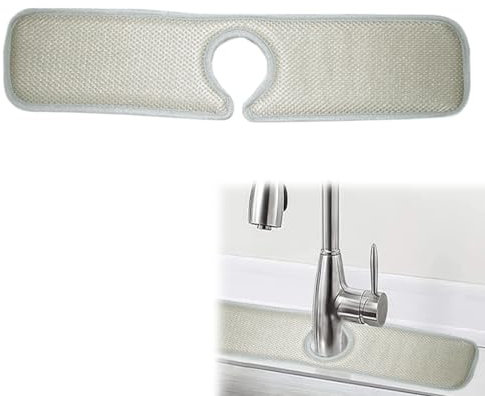EODKSE Tapis Absorbant pour Cuisine et Salle de Bain - Évier, Robinet, Séchage - Idéal pour Camping-Car et Bar - 1 Pièce, protège Le Plan de Travail des Taches d'eau, Couleur Gris