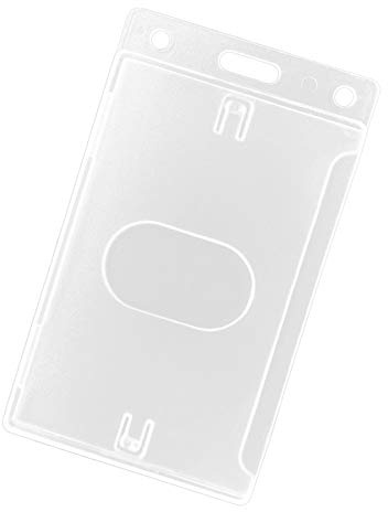 50x Kartenhalter Ausweishülle Ausweishalter aus Hartplastik Polycarbonat Namensschild VERTIKAL
