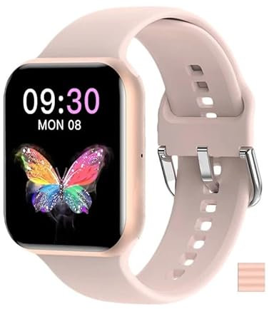 Mini reloj inteligente HW68 de 41 mm serie 9 Bluetooth Call NFC Fitness Tracking Voice Asistant hombres mujeres reloj inteligente para Android IOS (rosa)