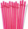 SUNDEE Reusable Plastic Straws, Glitter Straws Reusable Drinking Straw Thick BPA-Free Glitter Drinking Straw Accessories, Set of 12 Pcs Colorful Straw with Cleaning Brush - Rose