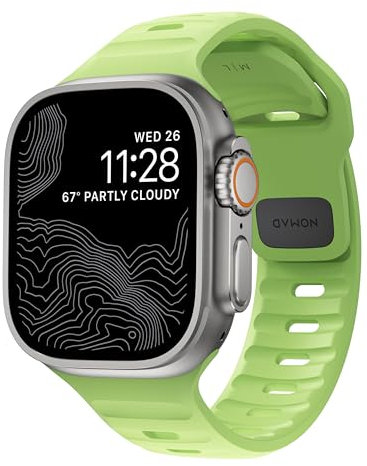 NOMAD Correa deportiva V2 | Unisex, Sport Loop Watch Band | Fluororubber, negro, 22 mm, 42/44/45/49 mm, resistente al agua, 38/40/41mm, Aluminio