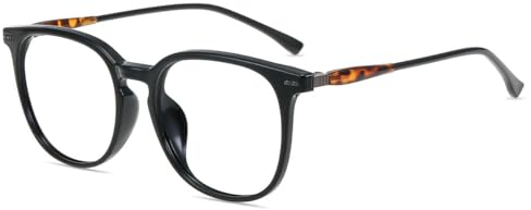 Firmoo Blaulichtfilter Brille Herren Damen Computerbrille Entspiegelt ohne Sehstärke Blaulicht UV Schutzbrille für Bildschirme Gaming Schwarz