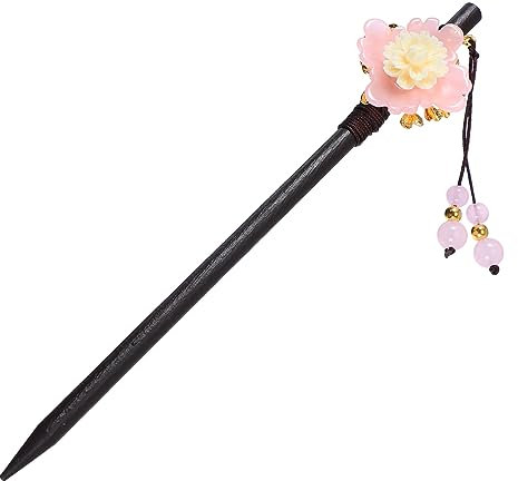 HONMEET Handgefertigte Haarnadel Aus Antikem Holz Retro Haarstäbchen Für Damen Blumenförmiger Kopfschmuck Für Hanfu Zubehör Stilvolles Haaraccessoire Im Klassischen Stil Für Partys