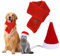 Haustier Weihnachtsmütze und Schal, 2 Stück Hunde Katzen Weihnachtskostüm Set, Weihnachtsmütze und Schal für Hund Katze Verstellbare, Hundeschal, Weihnachts Outfit Geschenk Lustig für Hunde Katzen
