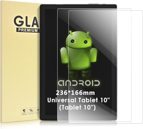 KATUMO [2 Pack] Universal 10 inch Tablet Screen Protector [9.29 * 6.53 / 236 * 166mm] 10.1 inch Tempered Glass Film Compatible with TECLAST P30 Tablet 10.1 Inch
