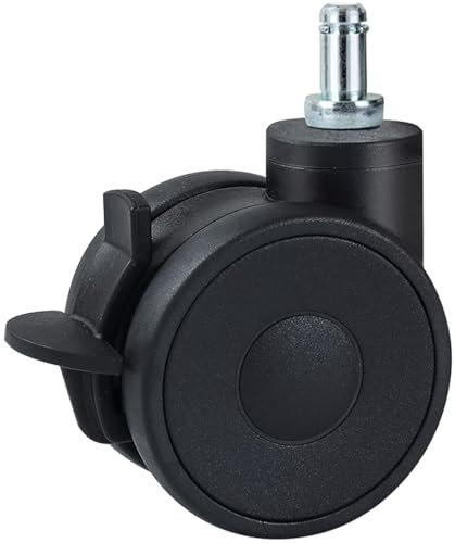 bürostuhl rollen mit bremse 11mm Hartbodenrollen für Bürostühle 5er Set Ersatzrollen Schreibtischstuhl Rollen, Gummirollen für Teppich und Parkettböden und Fliesen, Bürostuhlrollen 75mm bis 350kg