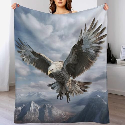 Decke Flannel Kuscheldecken Adler Couchdecke, Übergroße Warme Super Weiche Vier Jahreszeiten Decke, Schlafdecke Tagesdecke （140×180cm）