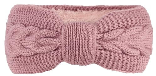 JK Home Winter Knitted Twist Knot Headband - Women Ear Warmer Chunky Crochet Braided Hair Band Wraps Turban Sports Yoga Hairband Fleece Lined Elastic Wide Headbands Ear Muffs for Women Girl Purple