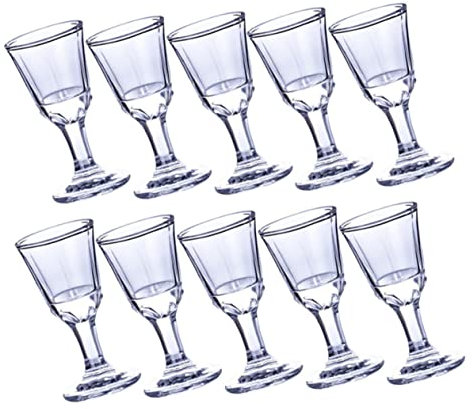OFFSCH 10 Pezzi Bicchierini Da 10 Ml in Calice Per Liquori Bicchiere Da Vino Da Pub Bicchiere Da Liquore Per Uso Domestico