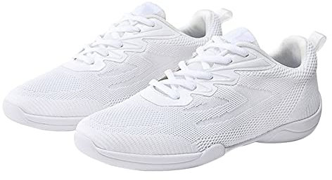 Generisch Sneaker da uomo, in rete, per il tempo libero, da uomo, sportive, leggere, traspiranti, antiscivolo, scarpe da corsa piatte, bianco, 45 EU