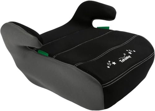 Tataway Seggiolino alzatina auto i-Size ECE R129/03. Alzabimbo per la sicurezza dei bambini con altezza da 126 a 150 cm. Rialzo con grafiche con stelline, seduta per bimbi su fondo nero