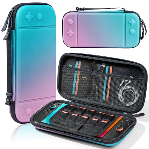 Honghao Étui pour Nintendo Switch 2, étui de transport pour Switch 2 (rose bleu)