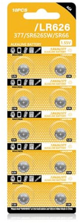 HINAYOSAN 10pcs LR626 Batterie A Bottone 1.5V Alcaline Stabile Alimentazione per Gadget E Accessori Sostituire AG4/LR66/177/GP77A