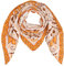 Damen Musselin Halstuch Made in Italy mit Leo Love Happy– Leichtes Dreieckstuch für Frühling & Sommer, Baumwolle, ca.195x85 cm (Paisley: Orange)
