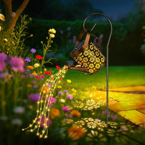 Outdoor Garten Dekoration Solar Gießkanne Lichter, Energieeinsparung Vintage Hängende Lichter Mit Warmen Weißen LED Wasserfall String Lichter DIY Wasserdicht Gartenarbeit Lichter Für Rasen