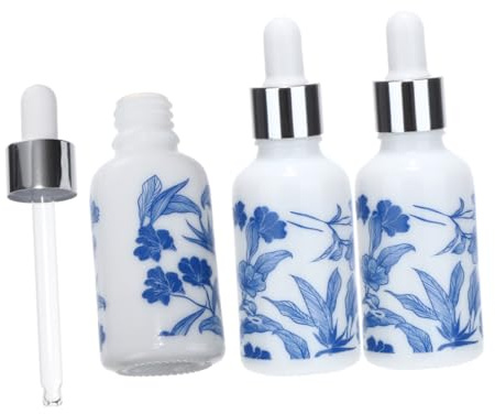 SAFIGLE 3pcs Ceramic Aromatherapy Bottles 30ml Essential Oil Droppers Leak-proof and Easy to Use Refillable Perfume Bottles for Personal Care Random Color