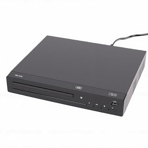 Plyisty Lettore DVD per Tutte le Regioni, Lettore DVD USB 1080P con Telecomando e Cavi, per e Home Theatre (Spina europea)