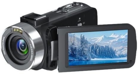 Jnchdghwa Telecamera WiFi 4K Full HD 80MP Webcam Camcorder Rotazione 270° Registratore Video DV 3 Camcorder Digitale 18X Zoom