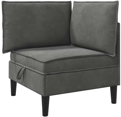 mtlskopl Sofa mit Stauraum Dunkelgrau Samt - Modernes Ecksofa 70x70x82 cm - Eleganter Polstersessel mit Aufbewahrung für Wohnzimmer und Schlafzimmer - Inklusive Bequemer Kissen