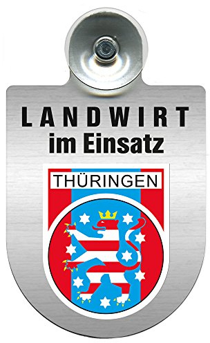 Einsatzschild Windschutzscheibe - Landwirt im Einsatz - incl. Regionen nach Wahl - 309369 - Farbe Region Thüringen