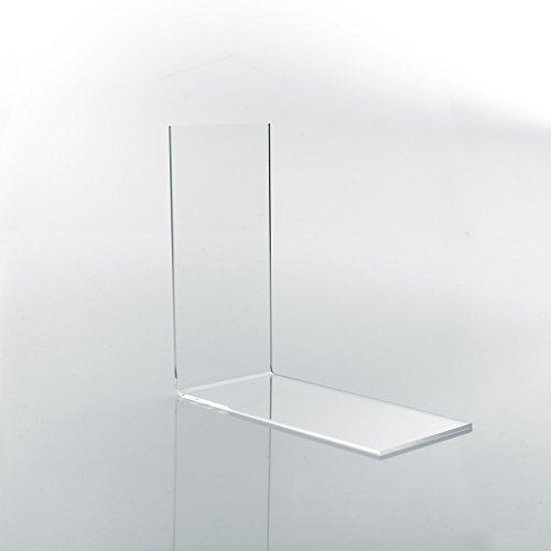 10 STK. Buchstütze ECO (6.0 x 11.0 x 11.0 cm) Winkelbuchstütze, Buchhalter, Buchständer für kleine Bücher, Taschenbücher, CDs aus original PLEXIGLAS