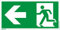 Hochwertiges Notausgangsschild + selbstklebend - Pfeil LINKS - Notausgang Schild grün – DIN 67510 / ISO 7010 (300 x 150 mm)