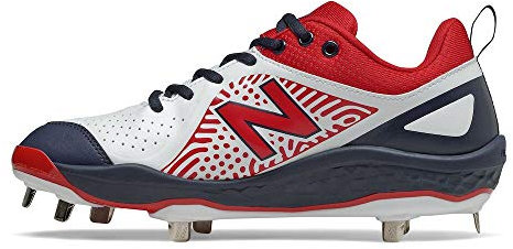 New Balance Women's Fresh Foam Velo V2 Metal Softball Shoe, Red/White/Blue, 5