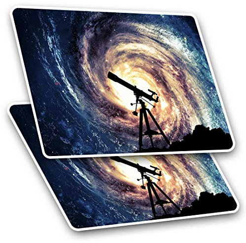 Rectangle Stickers(Set of 2) 7.5cm - Astronomy Telescope Space NASA Fun Decals for Laptops,Tablets,Luggage,Scrap Booking,Fridges, #8211