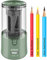 AFMAT Electric Pencil Sharpener, Auto Stop, Super Sharp & Fast, Electric Pencil Sharpener Plug in for 6-12mm No.2/Colored Pencils/Office/Home-Green