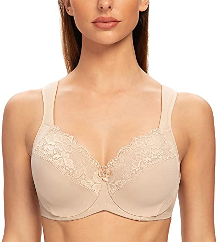MELENECA Damen BH mit Bügel Spitze Klassischer Große Größen Minimizer BH
