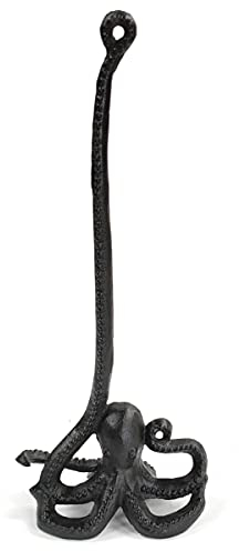 Traditional Cast Iron Toilet Roll Holder , Kitchen Towel Holder or Loo Roll Holder. Nautical Octopus design