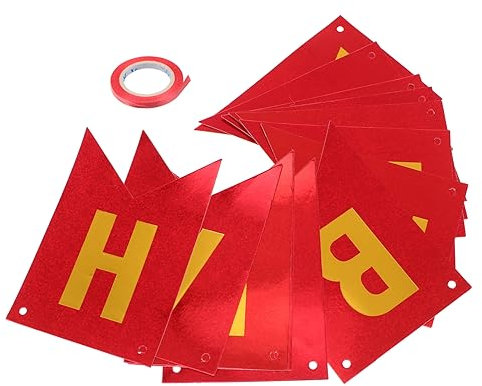 TOYANDONA Goldprägung „geburtstagsschild“ Pull Flag Happy Birthday Banner Für Partydekorationen