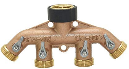 SéParateur De Tuyau,Voies Distributeur Laiton 3/4 filetage 4 voies Tapis de jardin Tuyau d'eau Tuyau d'eau 4 voies Splitter Femelle 3/4 Vanne d'irrigation 1Pcs (Color : A)