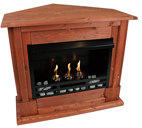 Kaminbau Mierzwa Rafael Premium - Chimenea de bioetanol para esquina, color cerezo