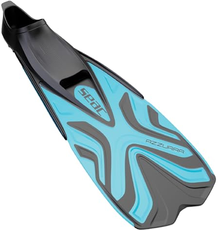 SEAC Unisex-Adult Azzurra Schnorchelflossen für Erwachsene und Kinder, geschlossenes Fußteil aus weichem Gummi, hell blau, 42/43