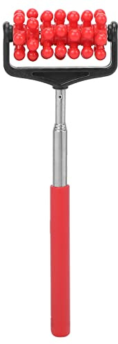 Einstellbares Teleskop-Rückenmassagegerät – Manuelles Massagegerät für Frauen und Männer mit 360° Entspannung, 22cm-59cm (Rot)