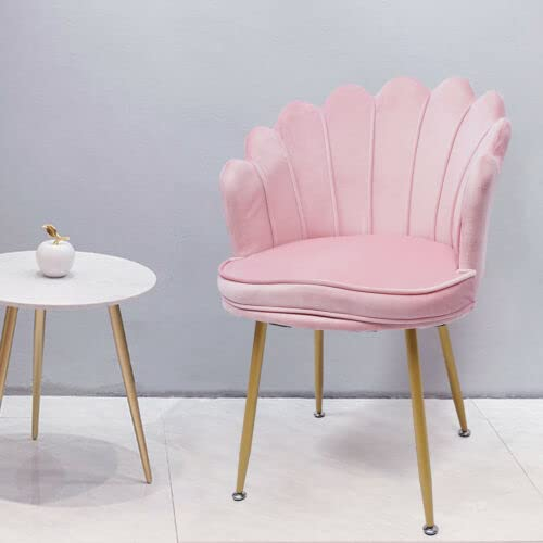 Blütenform Einzelsessel Freizeit Liegesessel Make-up-Hocker 1-Sitzer Sofa Polstersessel Einzelsofa Eleganter Retro-Stuhl Cocktailsessel, gepolstert, Sessel für Wohnzimmer, Esszimmer, Lounge(Rosa )