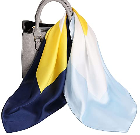 KOOYOL Femme Foulard Carré de Soie Multi-motifs Foulards de la mode légère Carré Wrap Sentir soie Écharpes