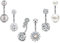 JFORYOU Bauchnabelpiercing 6 Stück CZ Glänzend Bauch Nabel Piercing Ring Chirurgenstahl Bauchnabelpiercing für Frauen