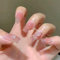WOOXDYUK 24 piezas de uñas postizas, uñas postizas Mate, puntas de presión, cobertura completa, arte de uñas, Color rosa desnudo, pestañas de pegamento de manicura de Camelia para Mujeres y niñas