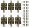 6 Set Antique Bronze Mini Hinges Crown Head Antique Decorative Hinge Bronze Mini Hinges for Vintage Wooden Box Cabinet Door Drawer Cupboard