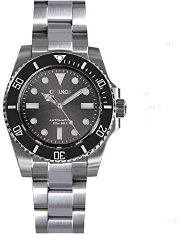 SOTAG Cronos Sub Diver Herren-Armbanduhr ohne Datum NH35 Saphir-Kristall-Keramik-Lünette 20 ATM Glideclasp Automatik-Armbanduhren, Farbe 6, Taucher, mechanisch