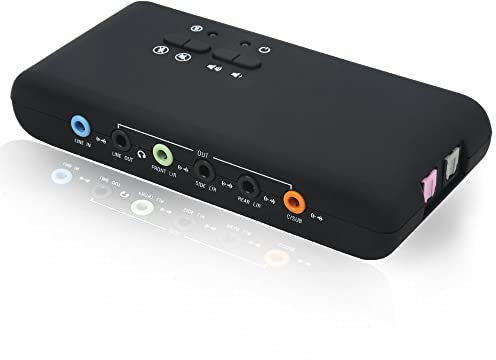 YEY 7.1 USB 3.5MM Sound Card I/O 48KHz Sample Rate 8CH DAC and 2CH ADC via S/PDIF Input and Output with Loop-Back Support standalone Cmedia Software for Windows only