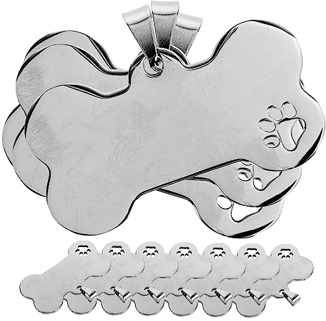 VILLFUL 10stücke Edelstahl Hundemarken Im Knochenformat Personalisierte Hundetags Für Haustiere Rostfrei Und Stabil Für Hunde Und Katzen Mit Gravurmöglichkeiten Für Id