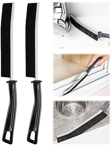MplehDa Cepillo de Limpieza de hendiduras, Cepillo para Limpieza de Juntas, Cepillo de Limpieza con diseño de Mango, Cepillo para Detalles, Cepillo de Limpieza de rieles de Ventana para duchas