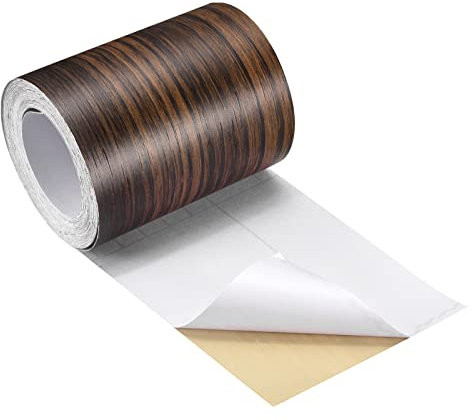 sourcing map Holzmaserung Klebeband Holzoptik - 5cmx10 Meter(WxL) Wandanschlussband Reparaturband Wandanschlussband Abdichtband Kratzer Reparatur für Möbel Tische - Dunkle Kirsche